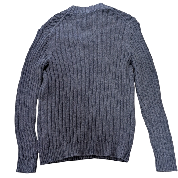 Tasso Elba Men's Brown Cable Knit Crewneck Sweater XL Button Up 100 PercenCotton - Picture 6 of 6